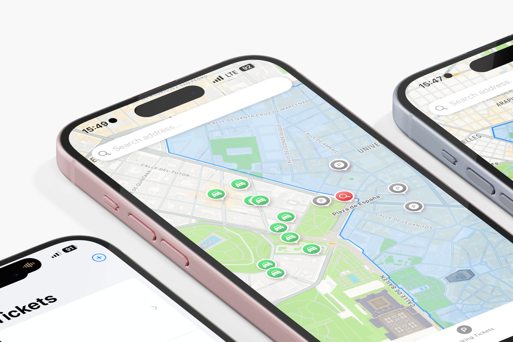 Parking Search Madrid iOS application preview