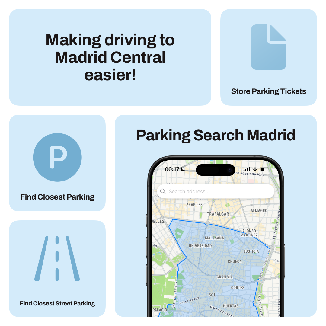Parking Search Madrid iOS application preview